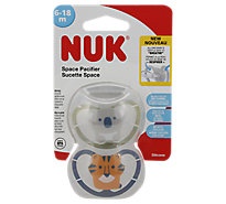 slide 1 of 1, NUK Pacifier Space Sz, 2 pk; 2 ct