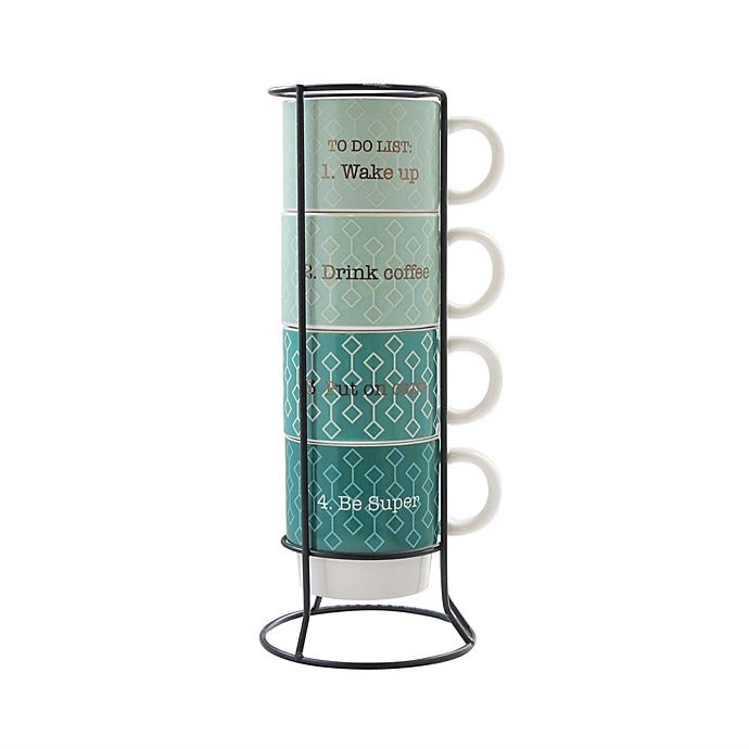 slide 1 of 1, American Atelier Wake Up Mug and Rack Set, 5 ct