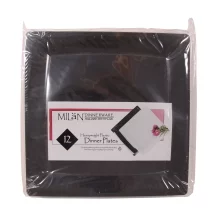 Milani Square Black Plastic Plates