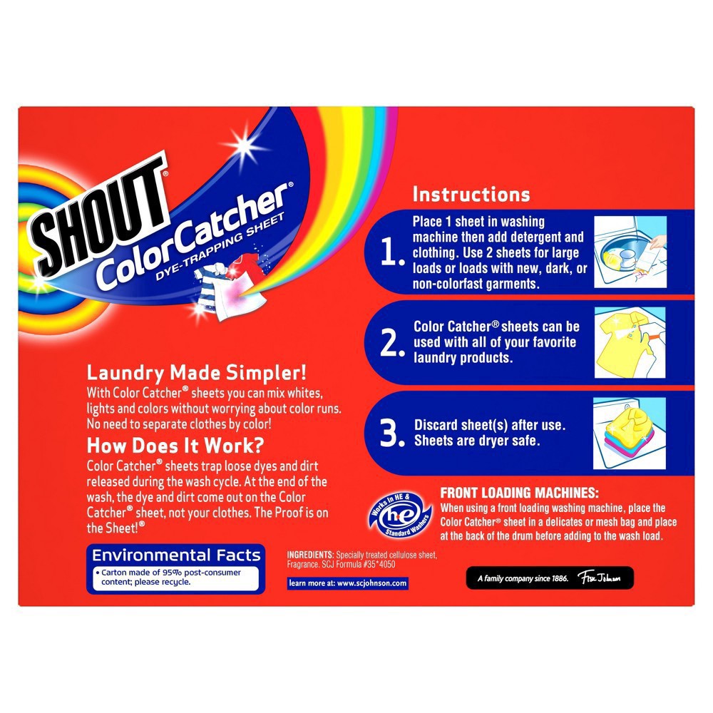 slide 3 of 15, Shout Color Catcher, Dye-Trapping Sheets, 24 Sheets, 24 ct