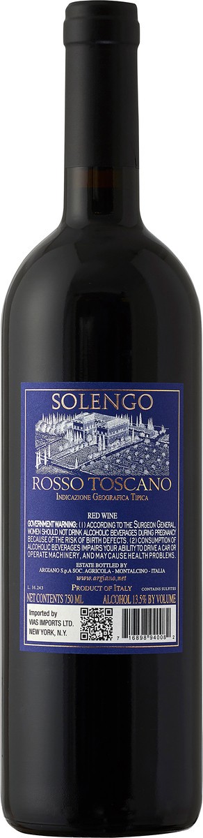 slide 4 of 4, Argiano Solengo Rosso Toscano Italian Red Wine 750ml, 750 ml