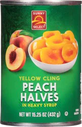 Sunny Select Yellow Cling Peach Halves in Heavy Syrup 15.25 oz