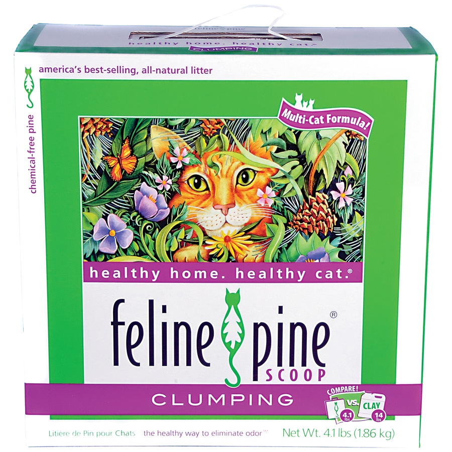 slide 1 of 2, Feline Pine Cat Litter, Scoop, Clumping, 4.1 lb