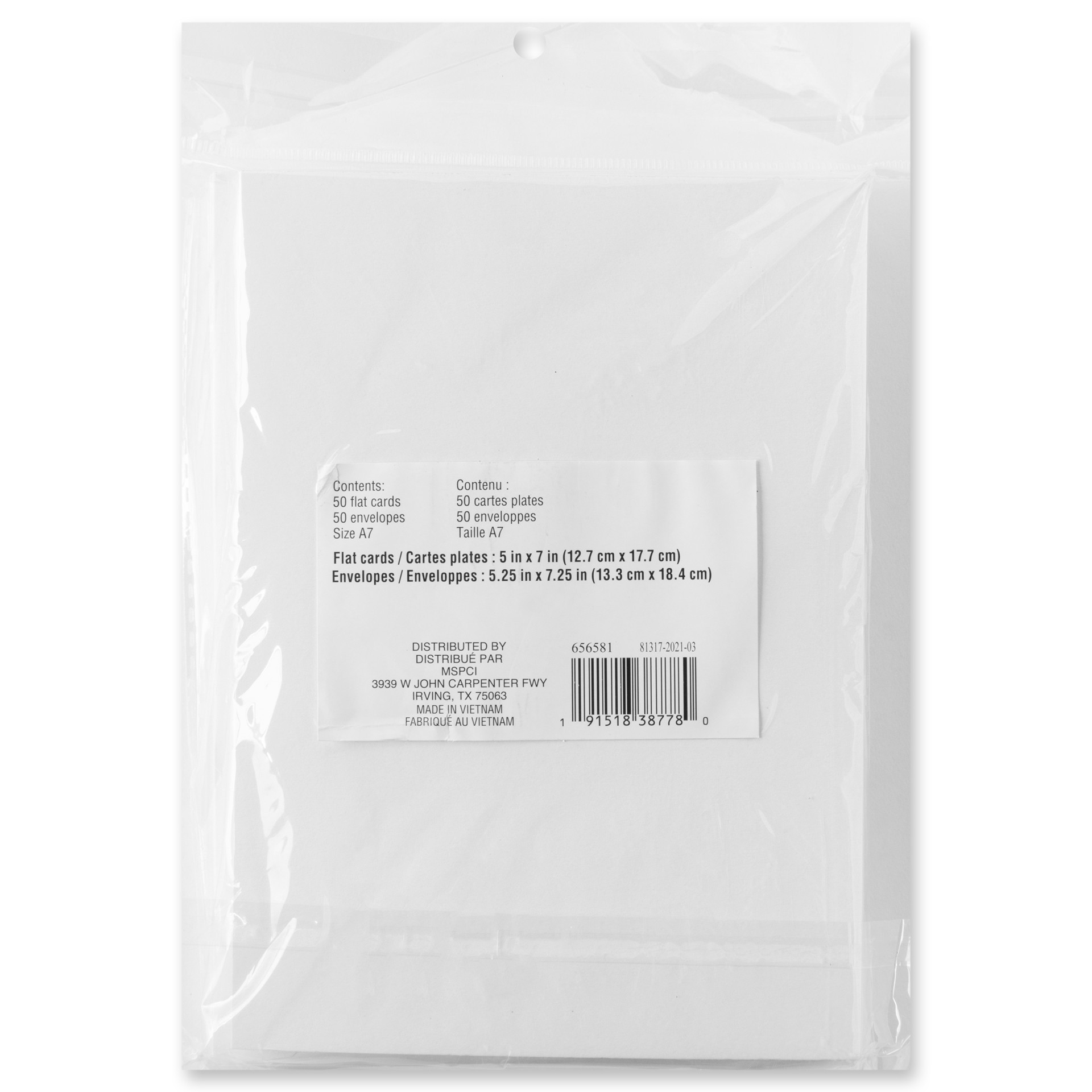 slide 4 of 5, 50 Sets Of White Flat Cards & Envelopes By Recollections, 5" X 7", 5 in x 7 in