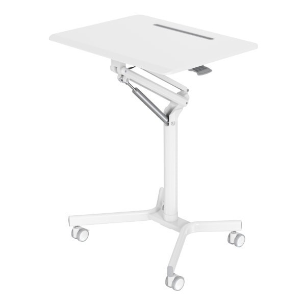 slide 2 of 10, Realspace 28"W Mobile Sit-To-Stand Compact Desk, White, 1 ct