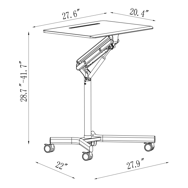 slide 9 of 10, Realspace 28"W Mobile Sit-To-Stand Compact Desk, White, 1 ct