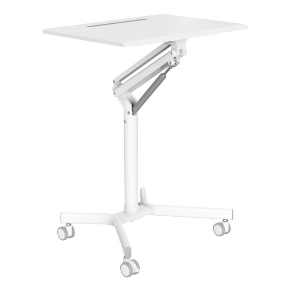 slide 8 of 10, Realspace 28"W Mobile Sit-To-Stand Compact Desk, White, 1 ct
