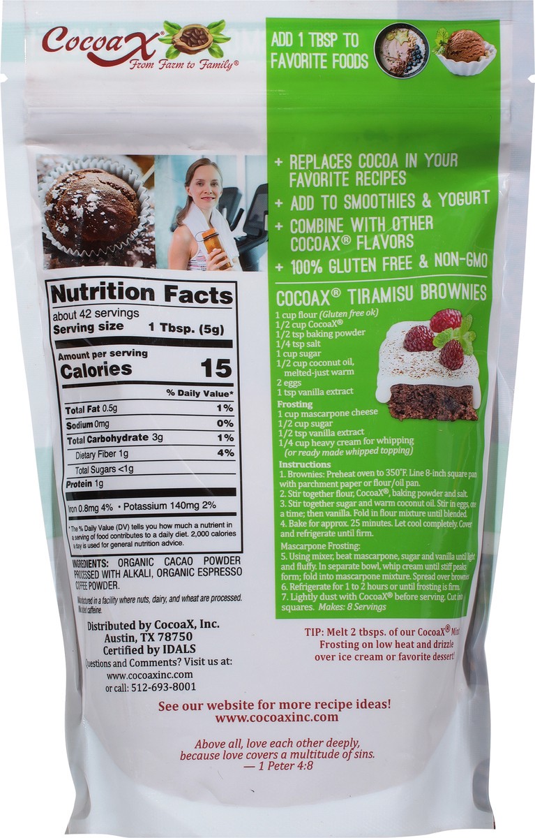 slide 2 of 9, CocoaX Organic Unsweetened Cocoa + Espresso - 8 oz, 8 oz
