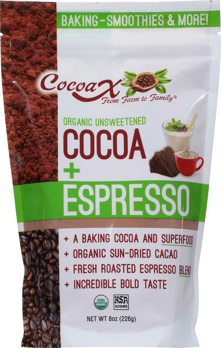 slide 8 of 9, CocoaX Organic Unsweetened Cocoa + Espresso - 8 oz, 8 oz