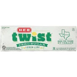 H-E-B Diet Twist Lemon Lime Soda - 12 ct; 12 fl oz
