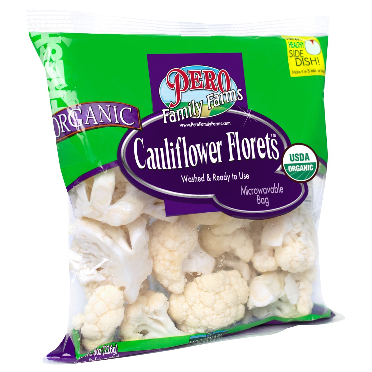 slide 4 of 9, Pero Family Farms Organic Cauliflower Florets 8 oz, 