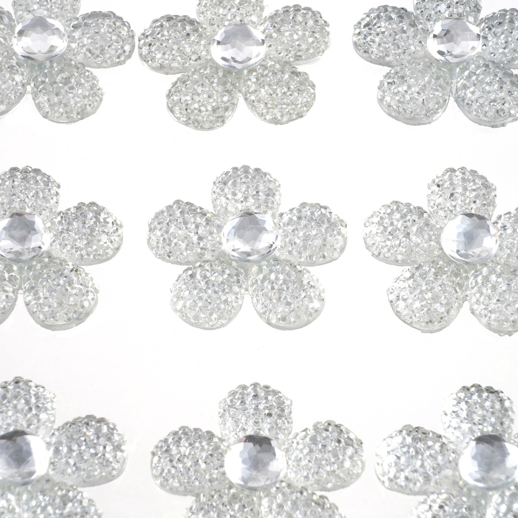 slide 2 of 4, Clear Flower Sugar Stone Stickers By Recollections, 9 ct