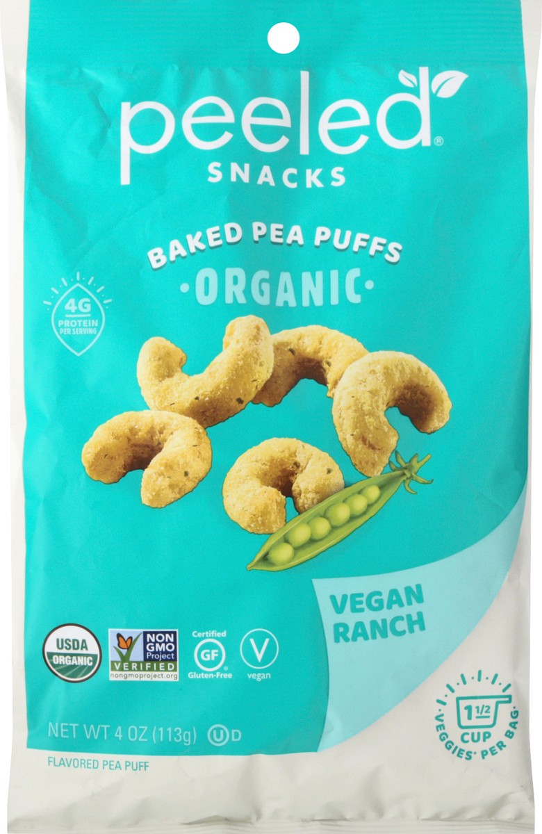 slide 3 of 12, Peeled Snacks Vegan Ranch Organic Baked Pea Puffs 4 oz, 4 oz