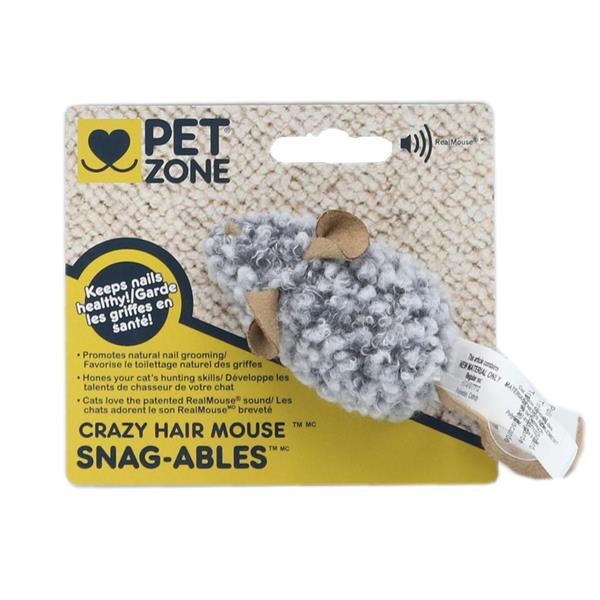 slide 1 of 1, Pet Zone Snagables Crazy Hair Mouse, 1 ct