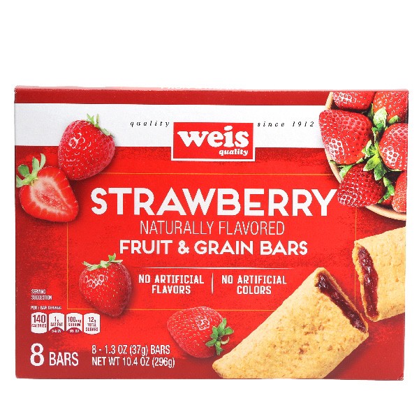 slide 1 of 1, Weis Quality Low-Fat Cereal Fruit and Grain Bars, 10.4 oz