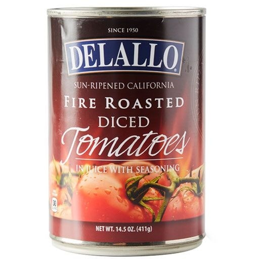 slide 1 of 1, DeLallo Diced Fire Roasted Tomatoes, 14.5 oz