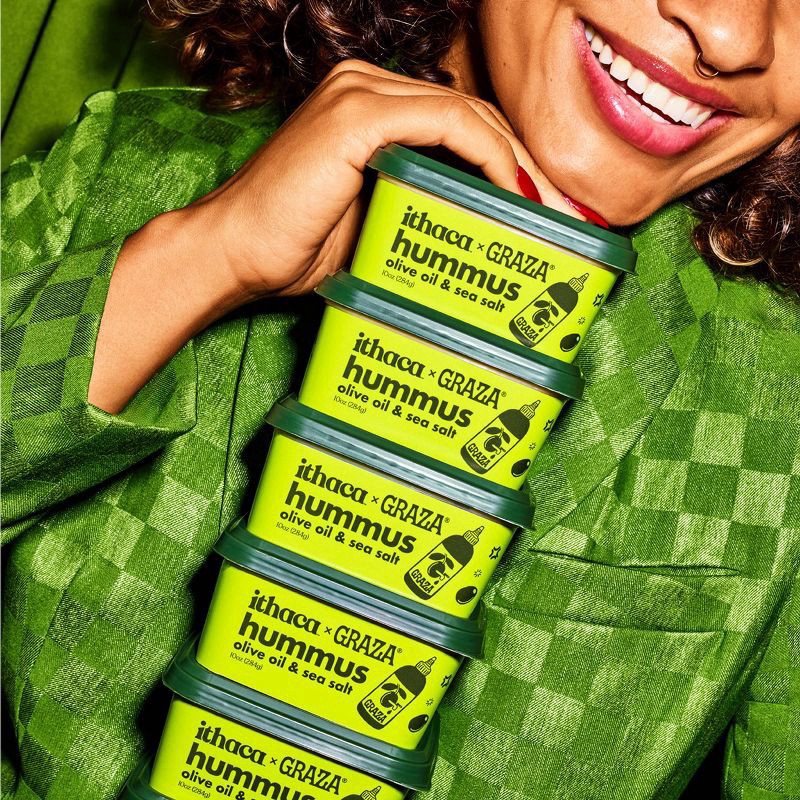 slide 3 of 7, Ithaca Cold-Crafted X Graza Olive Oil & Sea Salt Hummus 10 oz, 10 oz