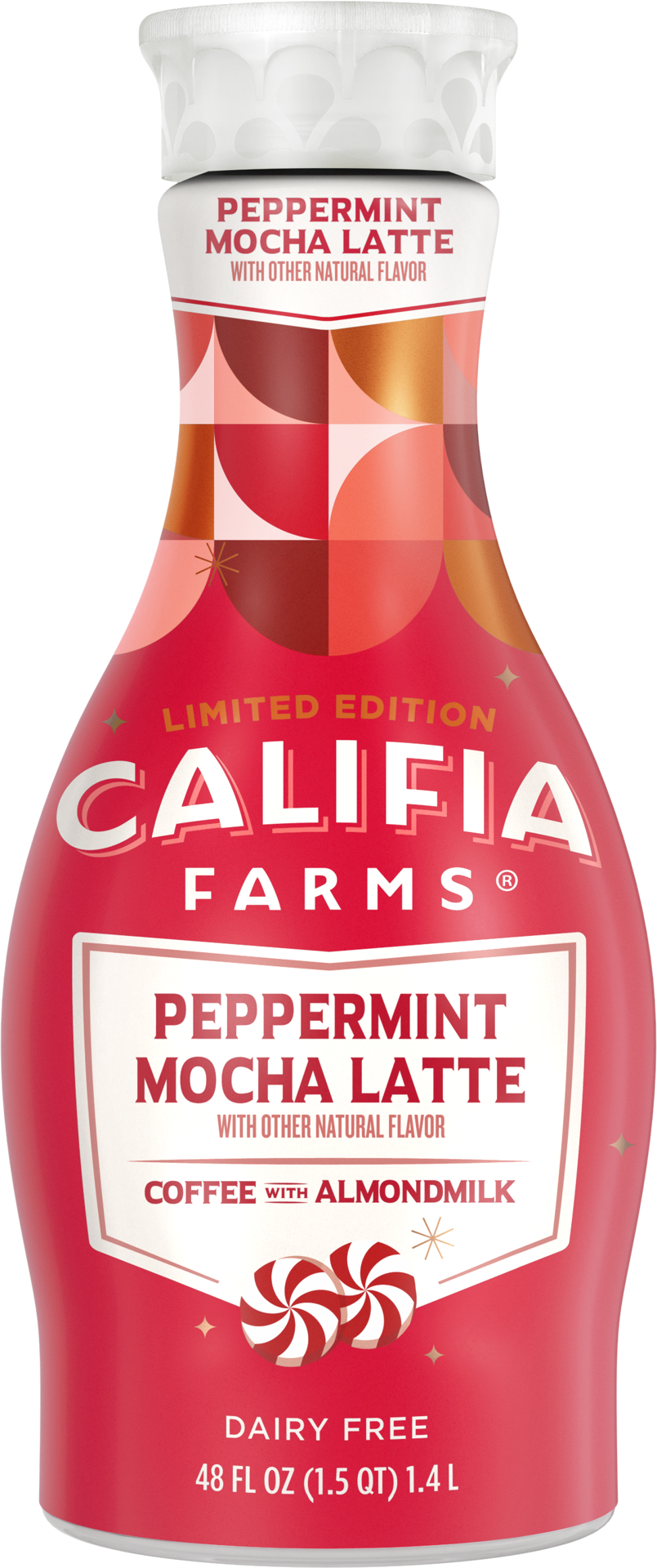 slide 1 of 1, Califia Farms Peppermint Mocha Latte Coffee with Almondmilk 48 fl oz, 48 fl oz