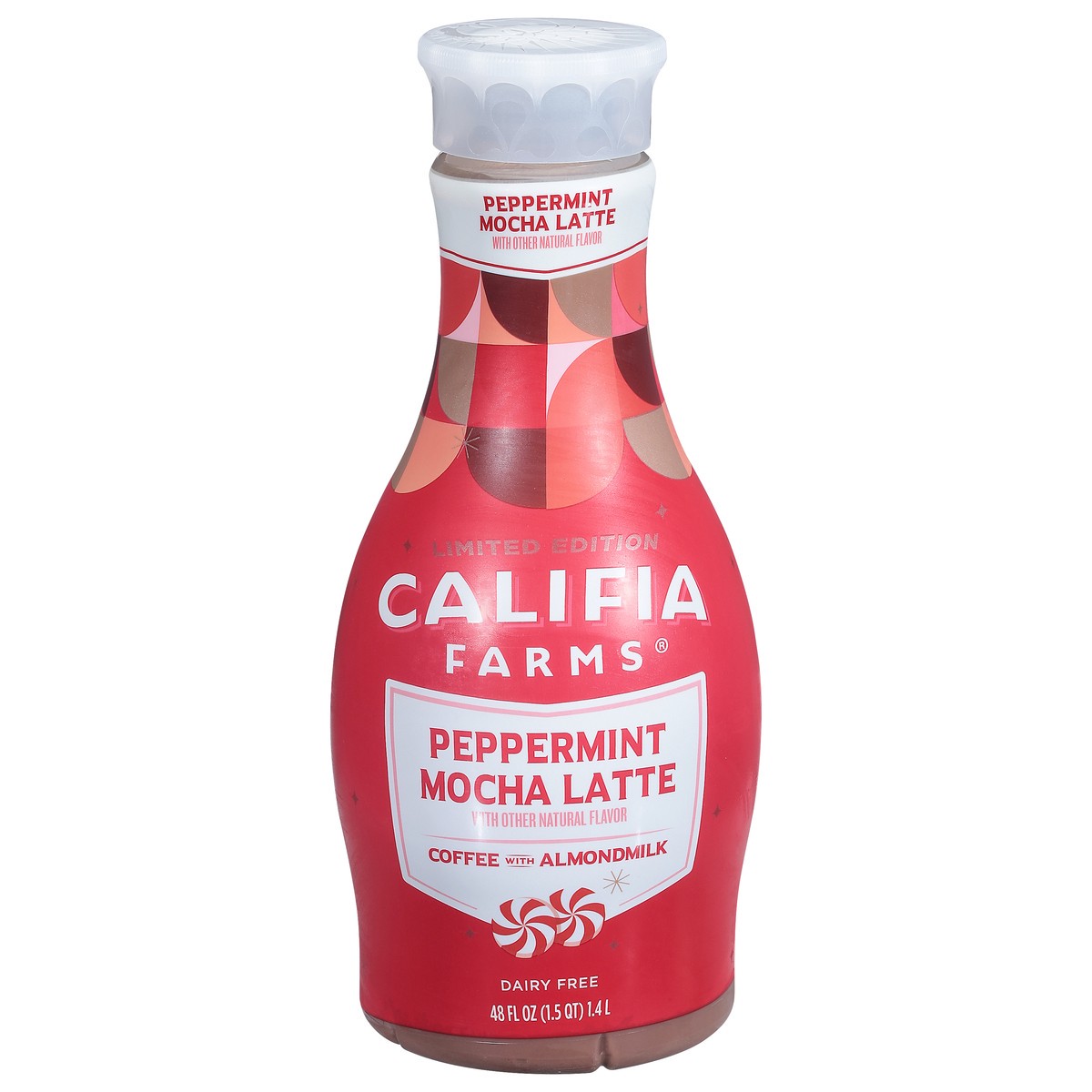 slide 1 of 1, Califia Farms Peppermint Mocha Latte Coffee with Almondmilk 48 fl oz, 48 fl oz