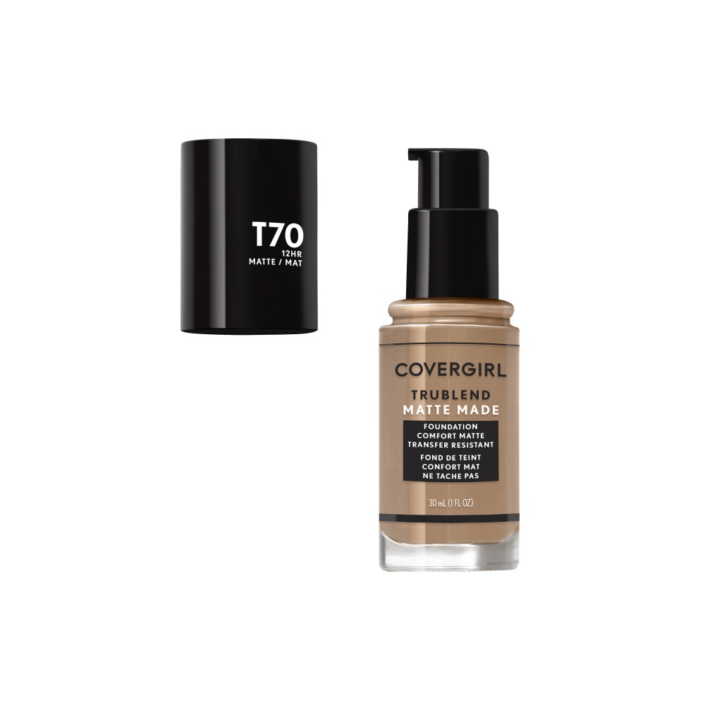 slide 1 of 1, Covergirl Trublend Matte Made Liquid Foundation, Caramel T70, 30 ml