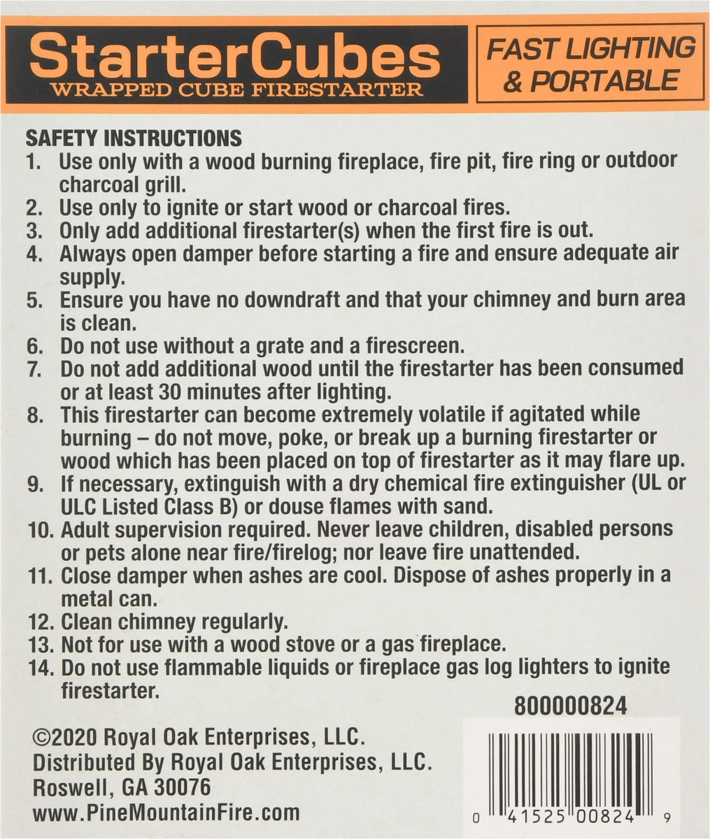 slide 2 of 12, Pine Mountain Indoor and Outdoor Starter Cubes 0.58 lb, 24 ct