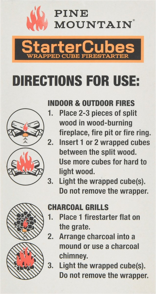 slide 12 of 12, Pine Mountain Indoor and Outdoor Starter Cubes 0.58 lb, 24 ct