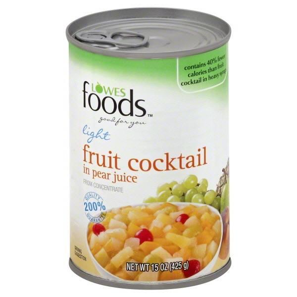 slide 1 of 1, Lowes Foods Light Fruit Cocktail In Juice, 15 oz