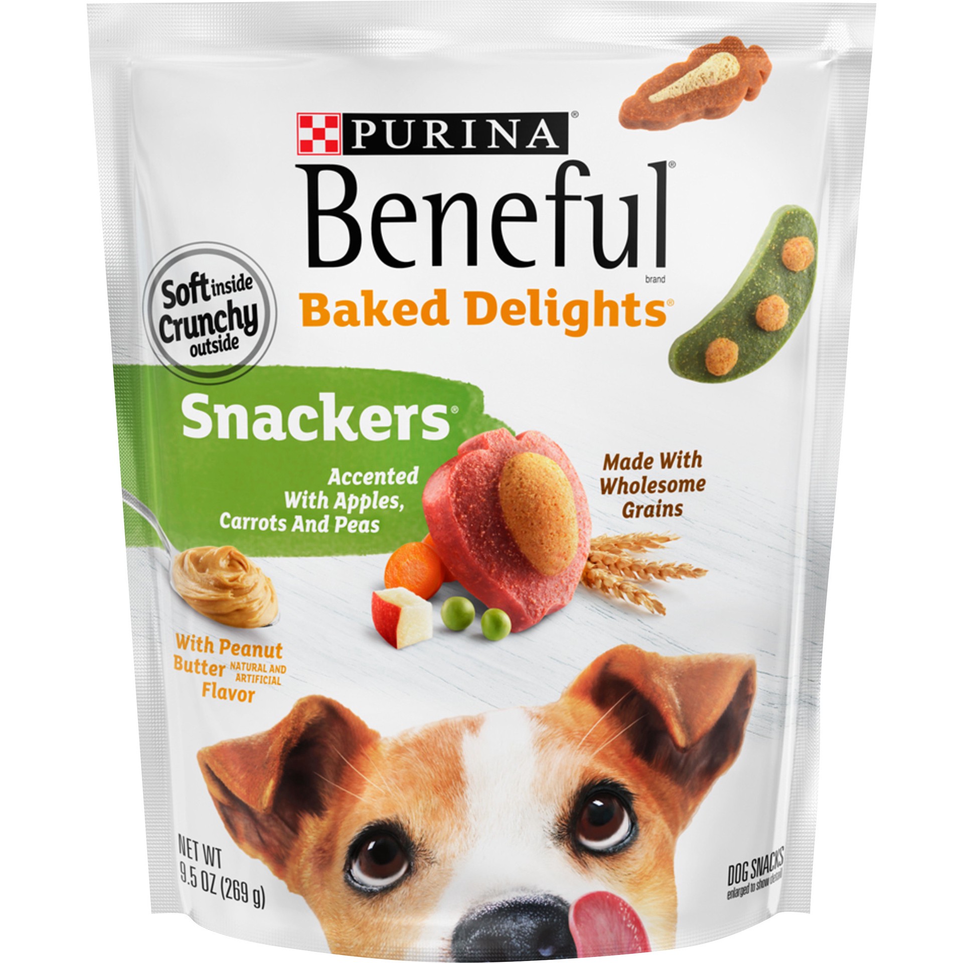 slide 1 of 9, Beneful Purina Beneful Made in USA Facilities Dog Training Treats, Baked Delights Snackers, 9.5 oz