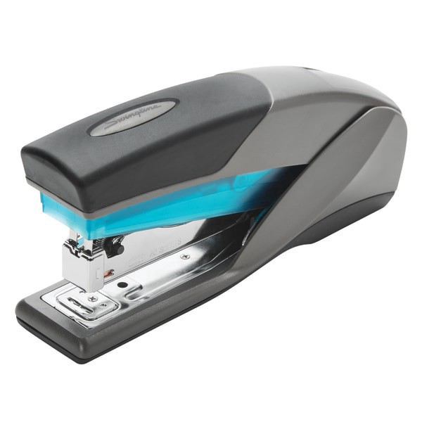 slide 1 of 10, Swingline LightTouch Reduced Effort Stapler Capacity- Blue, 1 ct