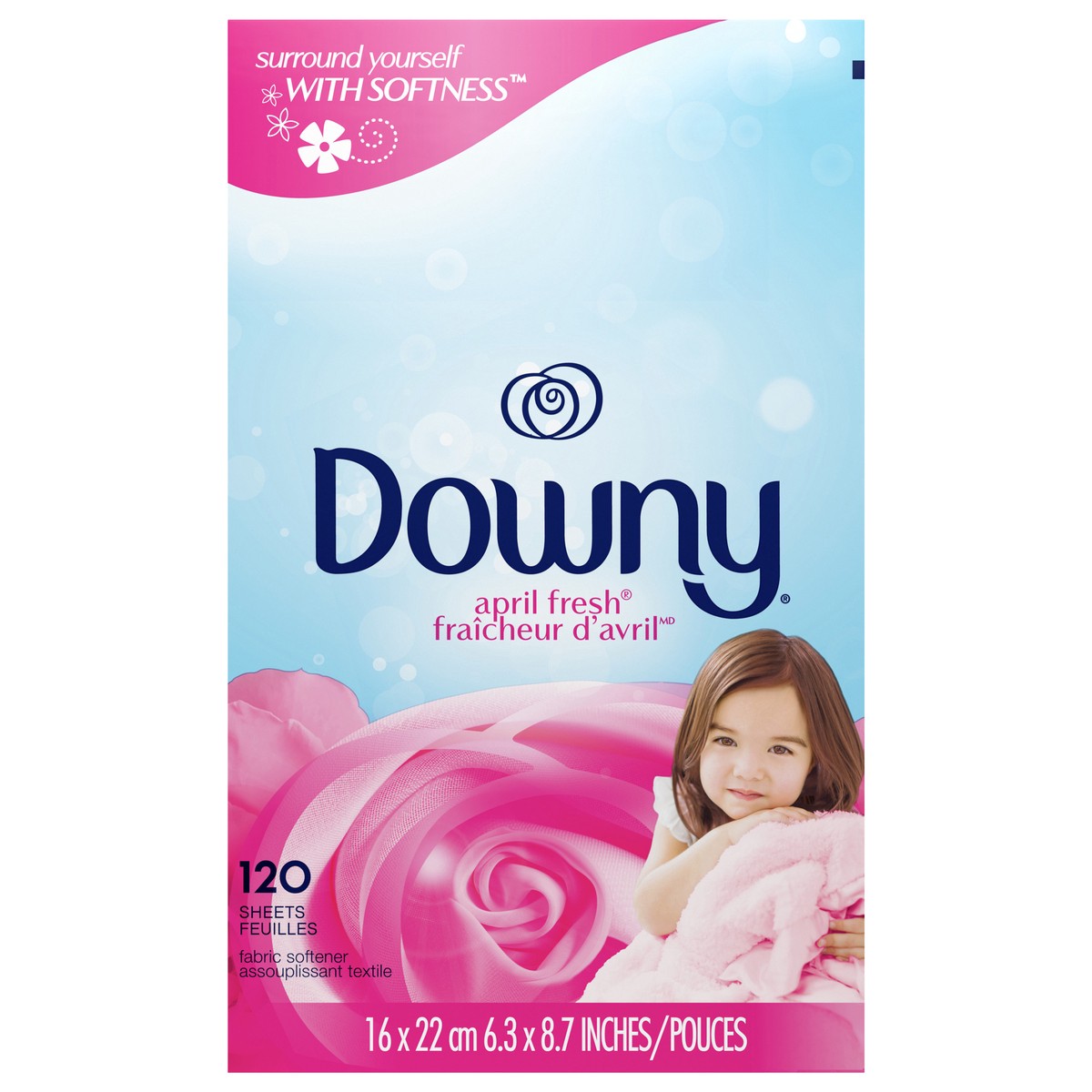 slide 1 of 1, Downy April Fresh Fabric Softener Dryer Sheets, 120 Count, 120 ct