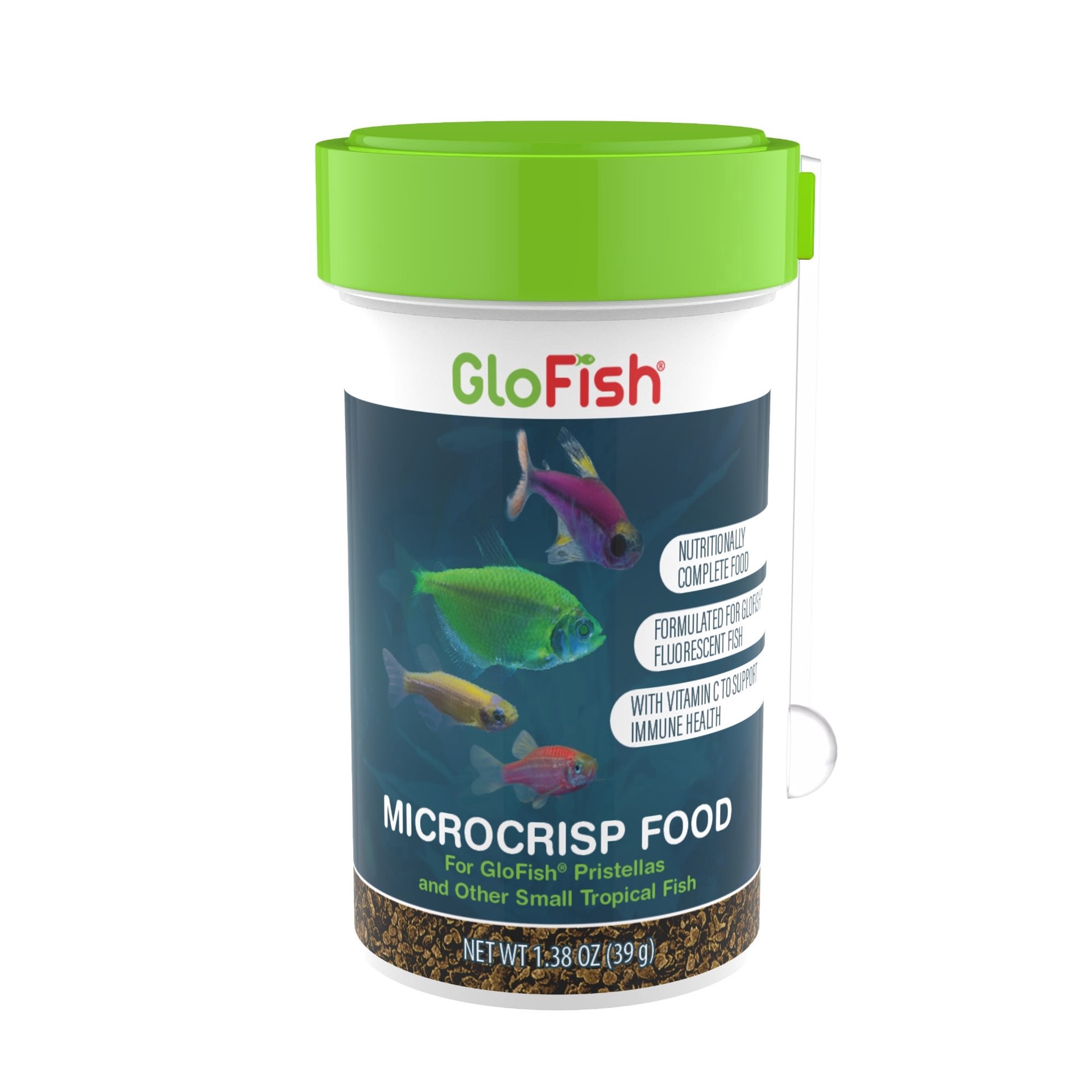 slide 1 of 1, GloFish Microcrisp Nutritionally Complete Food for Small Tropical Fish, 1.38 oz., 1 ct