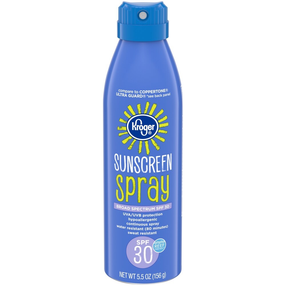 slide 1 of 1, Kroger\U00Ae Broad Spectrum Spf 30 Sunscreen Spray, 5.5 oz