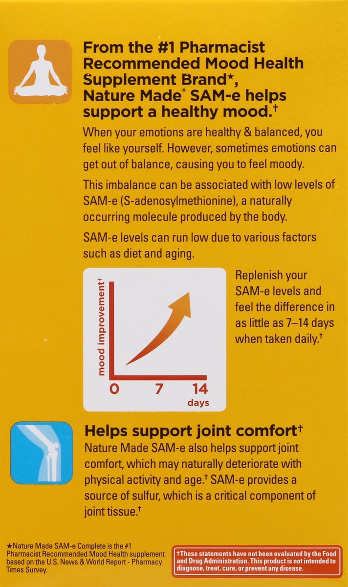 slide 9 of 9, Nature Made SAM-e Complete Tablets, 12 ct