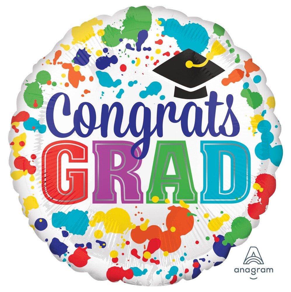 slide 1 of 1, Anagram Congrats Grad Foil Balloon, 1 ct