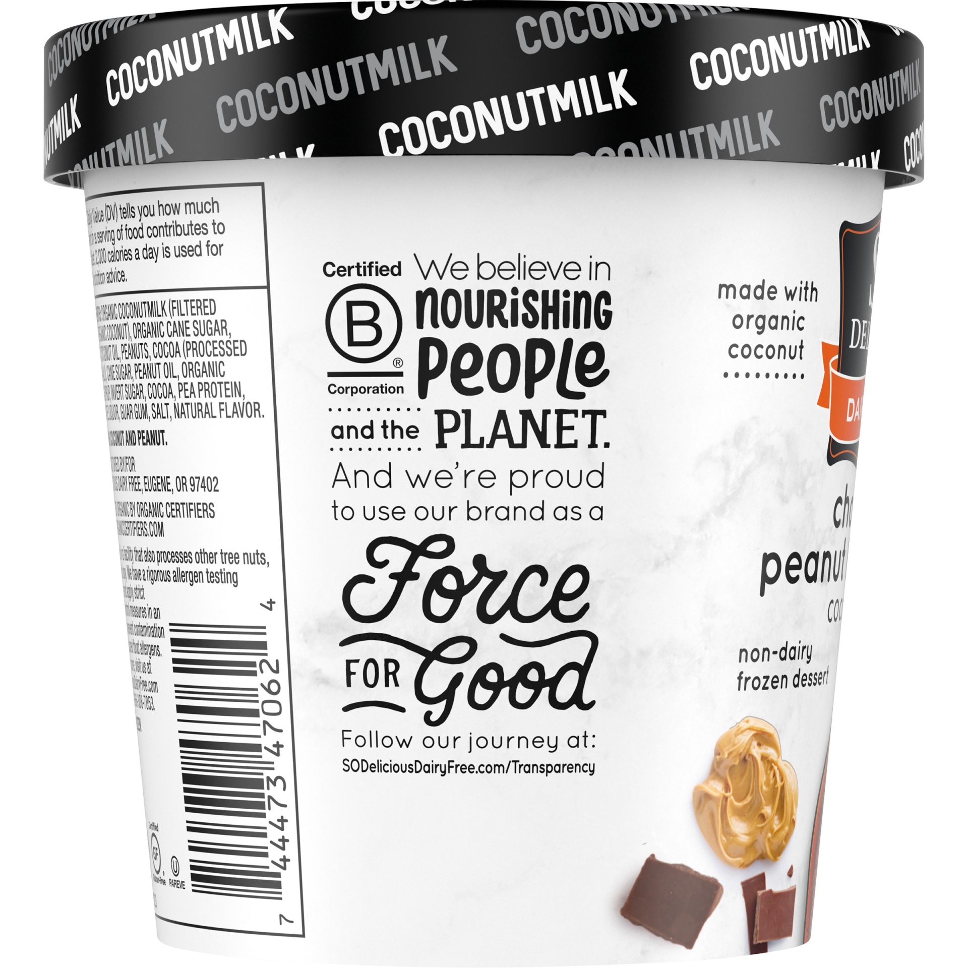 slide 3 of 7, So Delicious Dairy Free Chocolate Peanut Butter Swirl Coconut Milk Frozen Dessert, 16 fl oz