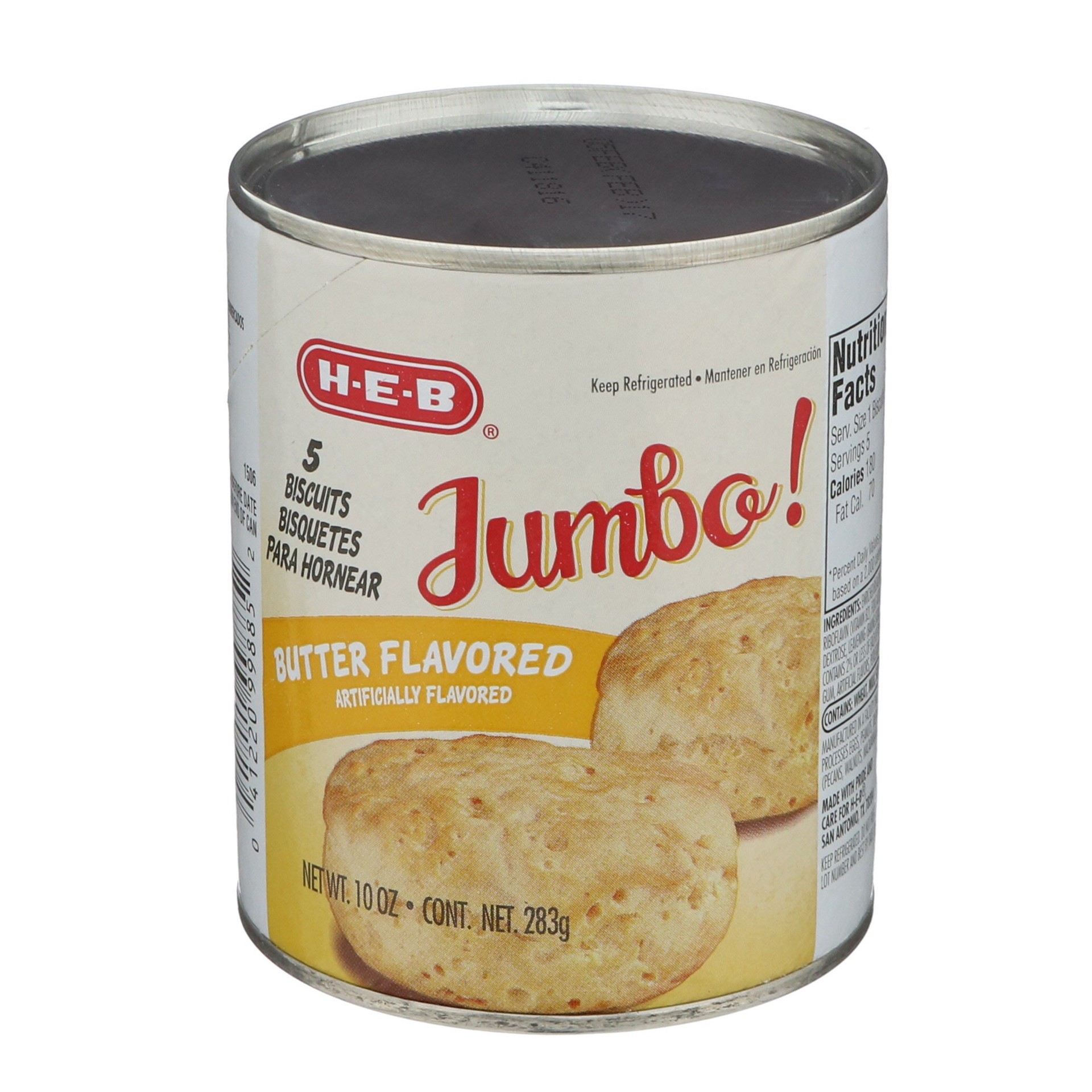 slide 1 of 1, H-E-B Jumbo Butter-Flavored Biscuits, 10 oz