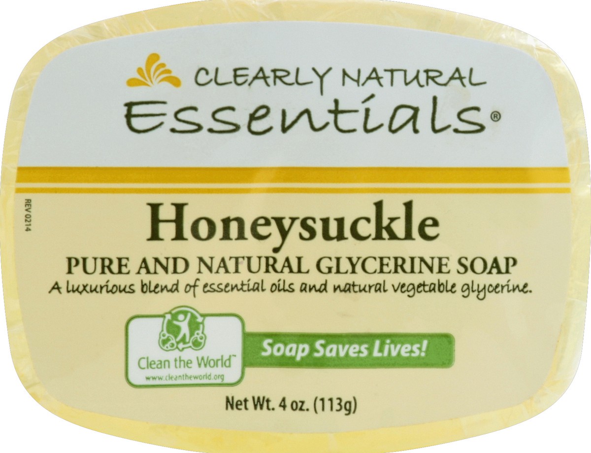 slide 4 of 4, Clearly Natural Essentials Soap, Glycerine, Honeysuckle, 4 oz