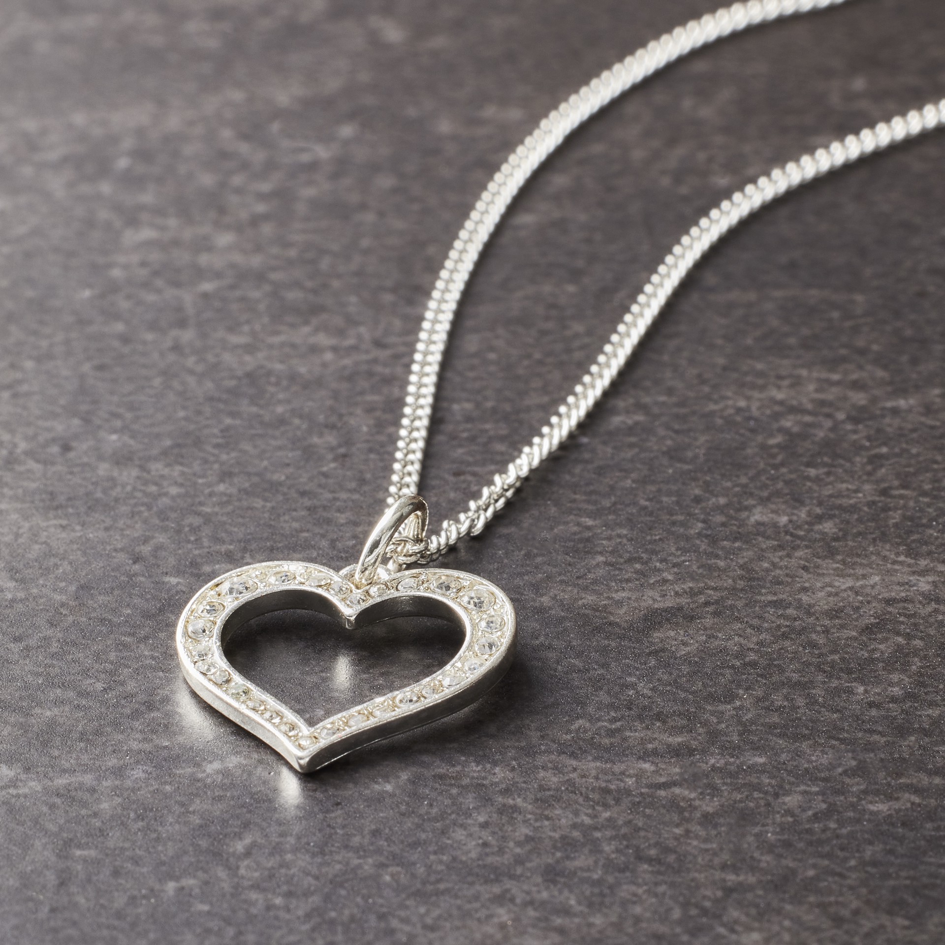 slide 4 of 4, Charmalong Silver Plated & Stone Paved Heart Charm By Bead Landing, 0.6 in x 0.6 in x 0.25 in