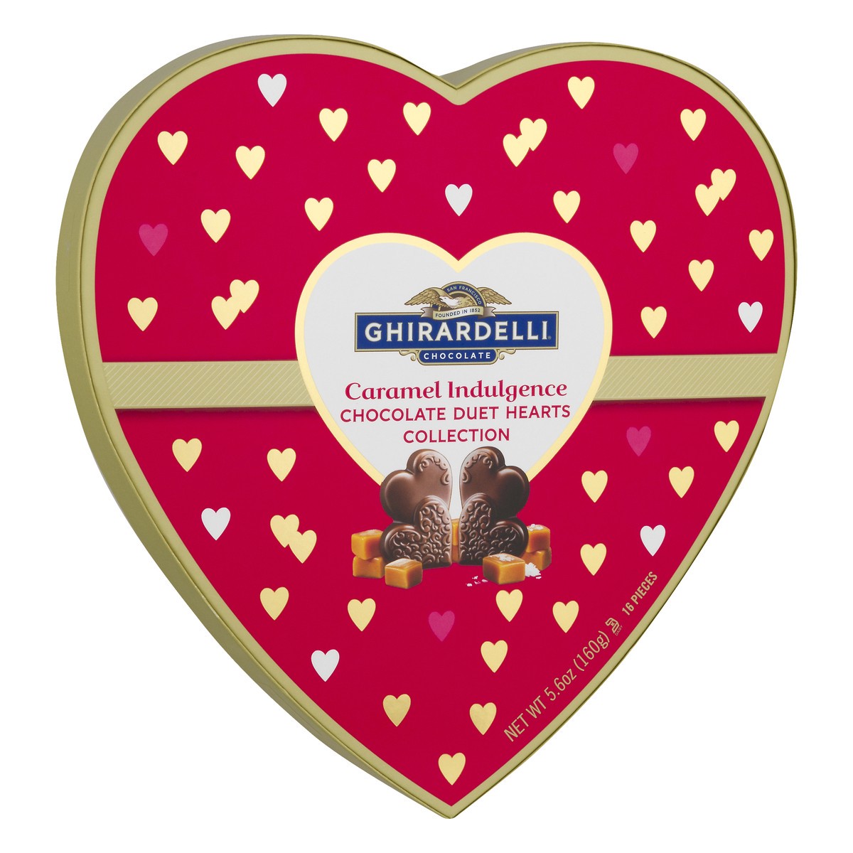 slide 2 of 9, Ghirardelli Assorted Indulgence Duet Hearts Collection Caramel Chocolate 16.0 ea, 16 ct