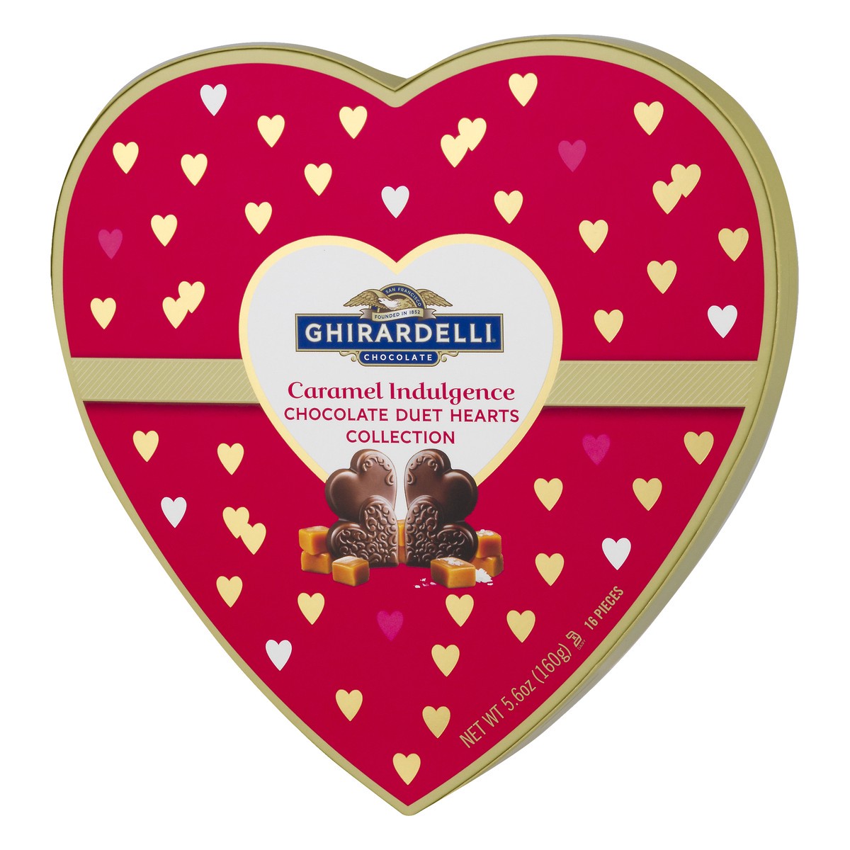 slide 3 of 9, Ghirardelli Assorted Indulgence Duet Hearts Collection Caramel Chocolate 16.0 ea, 16 ct