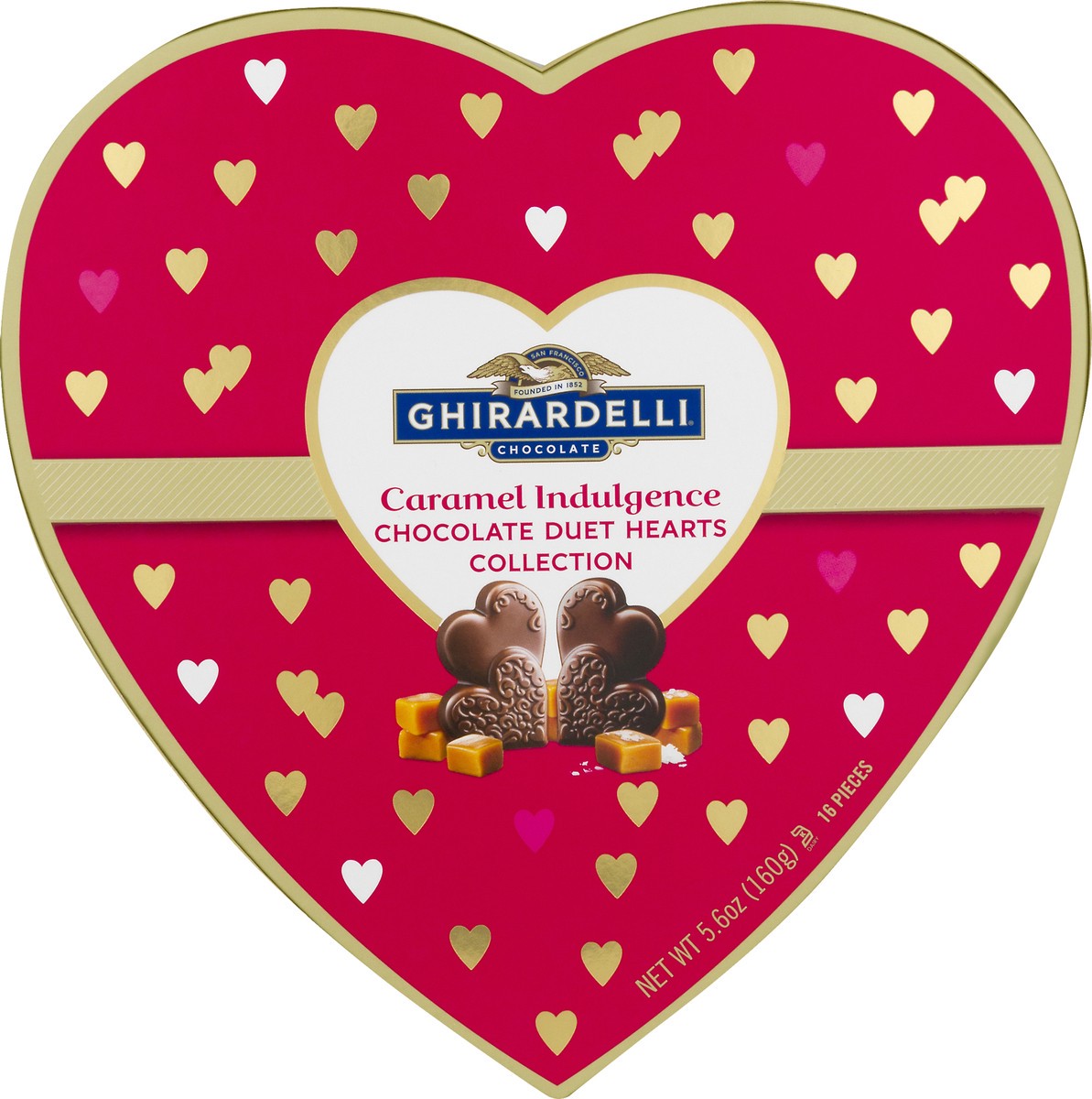 slide 6 of 9, Ghirardelli Assorted Indulgence Duet Hearts Collection Caramel Chocolate 16.0 ea, 16 ct