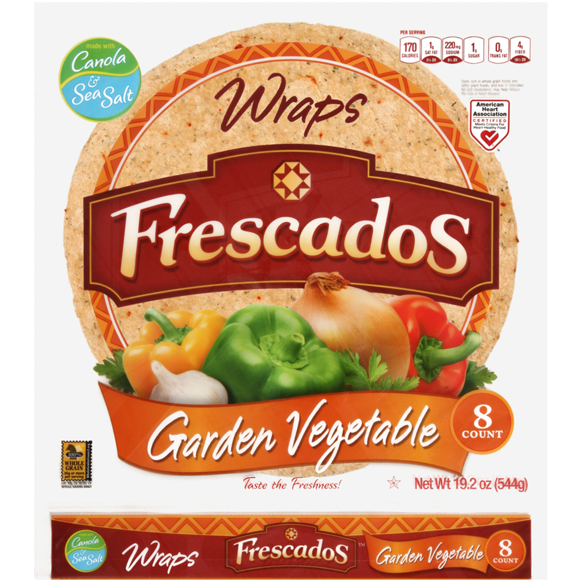 slide 1 of 6, Frescados Garden Vegetable Wraps, 19.2 oz