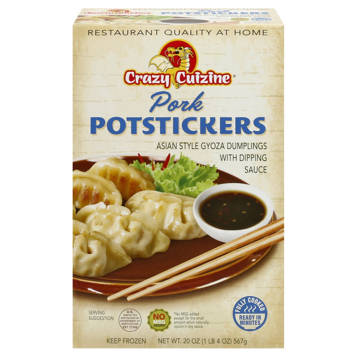 slide 1 of 11, Crazy Cuizine Pork Potstickers, 20 oz