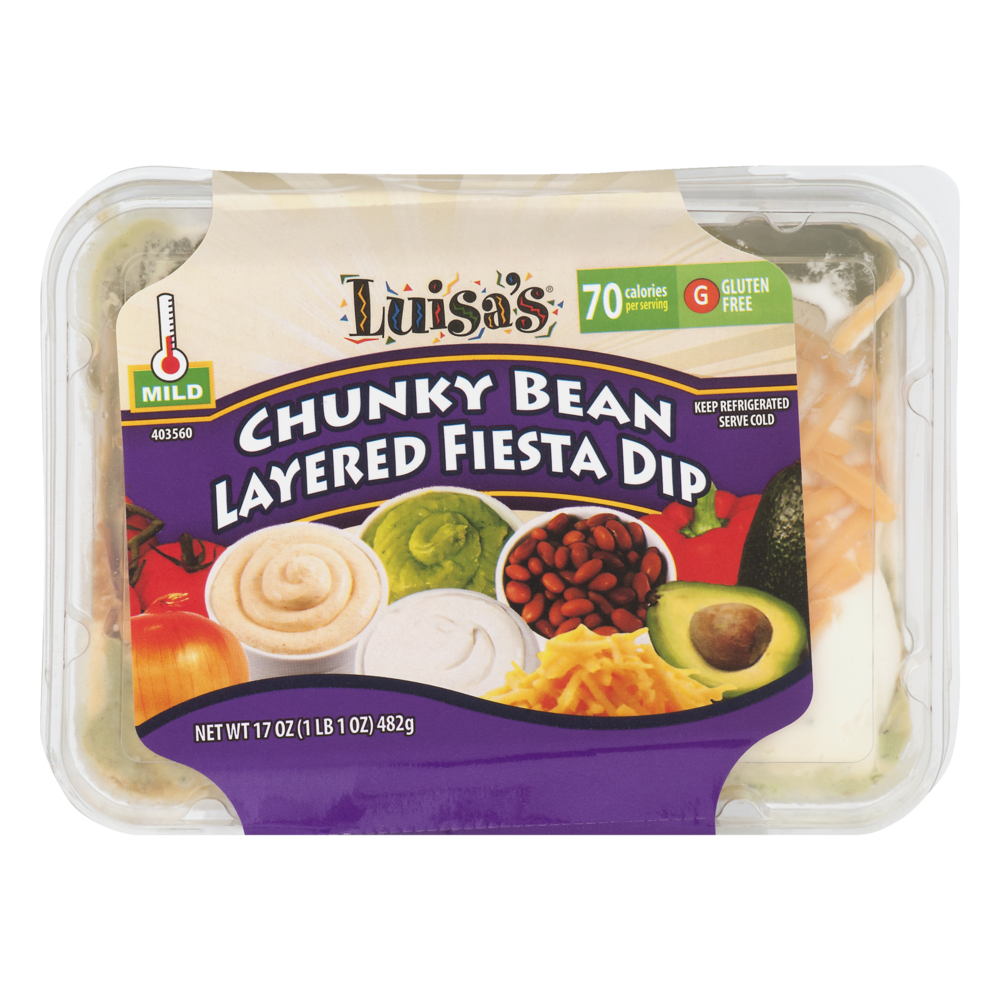 slide 1 of 1, Luisa's Fiesta Chunky Bean Dip, 17 oz