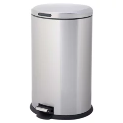 Test Rite Oval Trash Bin With Pedal Stainless Steel