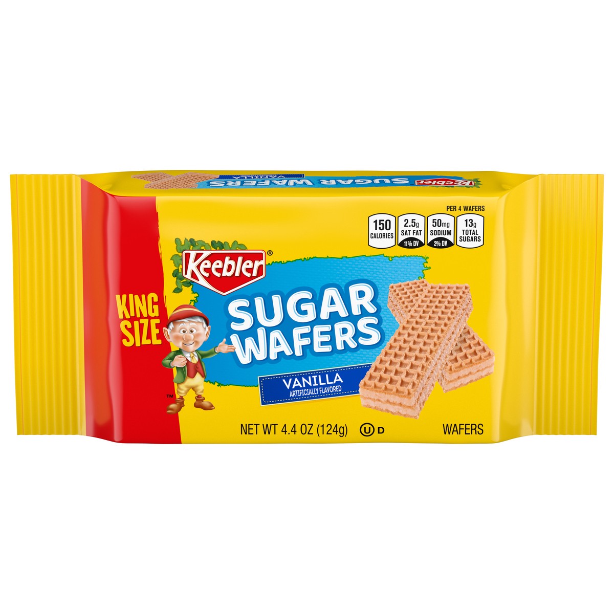 slide 1 of 13, Keebler Sugar Wafers 07356 156361 Vanilla Sugar Wafer King Cookies OW Everyday 4.4oz, 4.4 oz