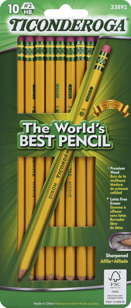 slide 1 of 5, Ticonderoga Pencils 10 ea, 10 ct