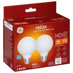 GE Relax LED Soft White 4.5 Watts 2 Pack Light Bulbs 2 ea