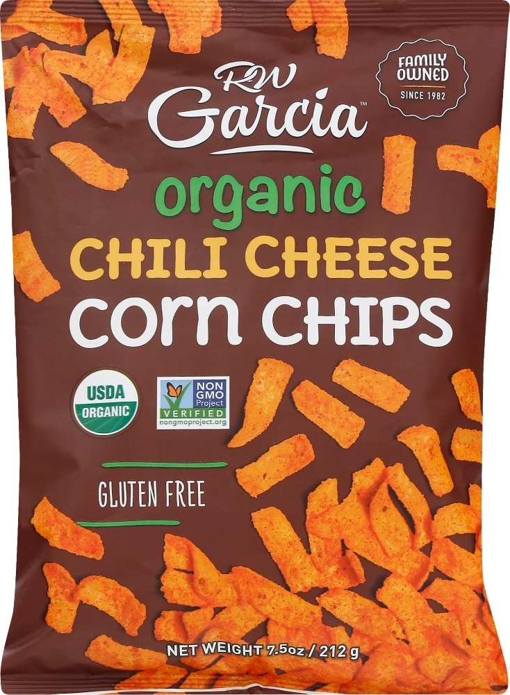 slide 1 of 1, RW Garcia Organic Chili Cheese Corn Chips 7.5 oz, 6.5 oz