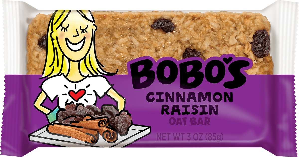 slide 4 of 4, Bobo's Cinnamon Raisin Oat Bar, 3 oz